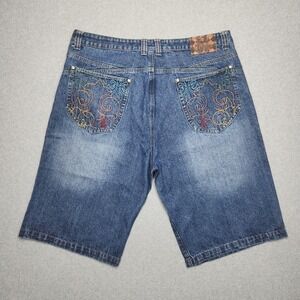 Vintage Jinzu Shorts Mens 42 Blue Jean Jorts Denim Baggy Skater Street Y2K